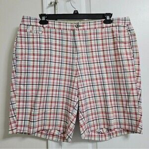 Dockers Woman Bermuda Shorts Women's 20W (38x10) Multicolor Plaid Pockets Casual